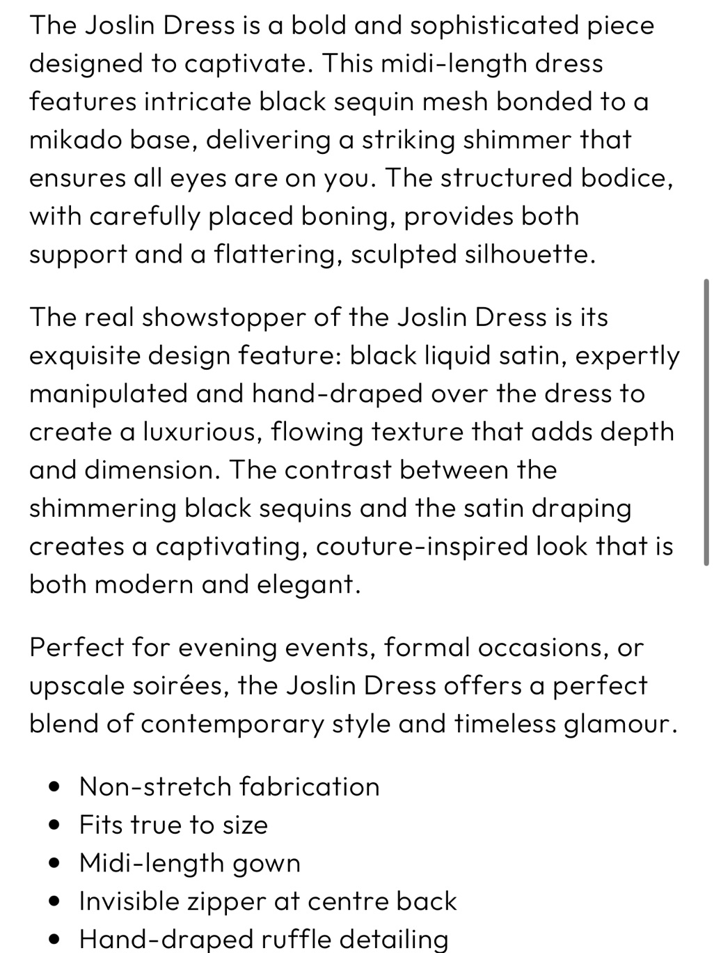 Strapless Black Sequin Midi Dress With Draped Satin Detail — image 7 of 8